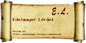 Edelmayer Lóránt névjegykártya