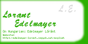 lorant edelmayer business card